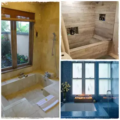 fürdőszoba épített kádak