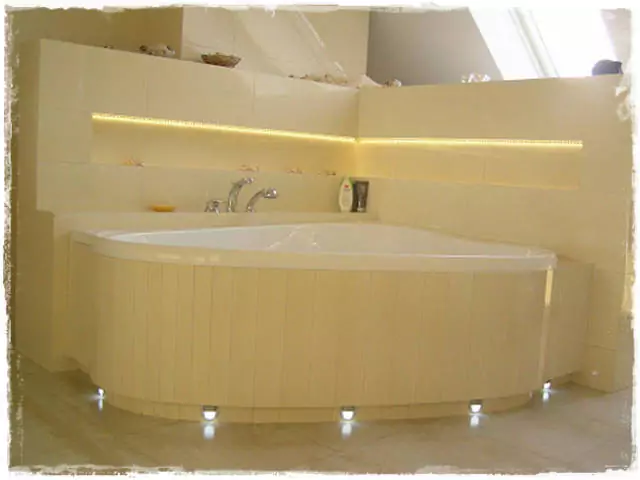 beépített kád világítással