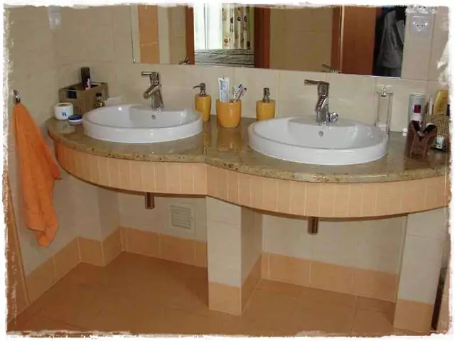 fürdőszoba épített mosdó