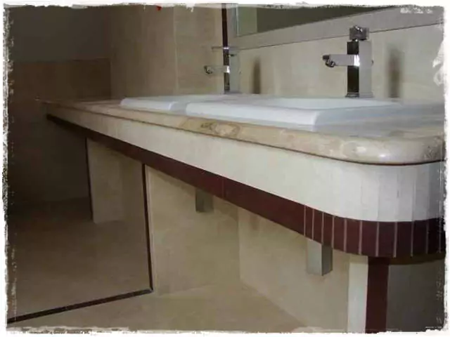 épített mosdó gránit lappal