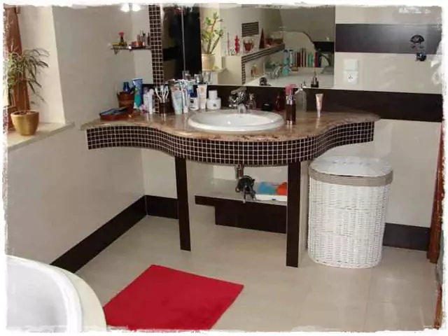 íves épített mosdópult