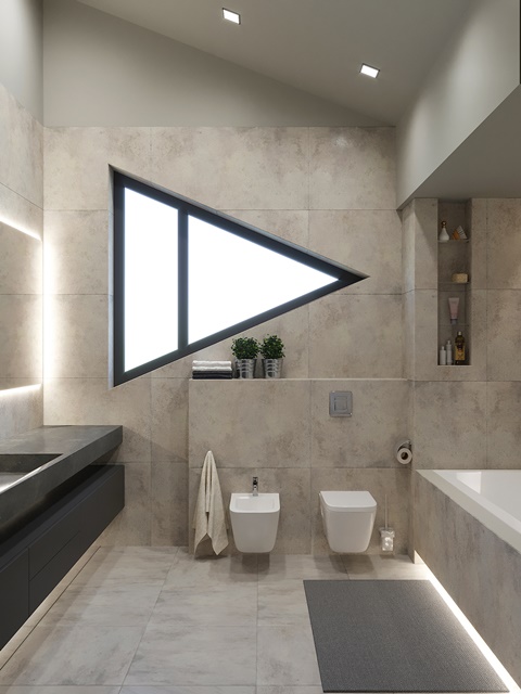 letisztult fürdőszoba felújítás