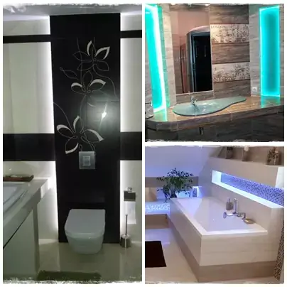 rejtett fény a fürdőszobában