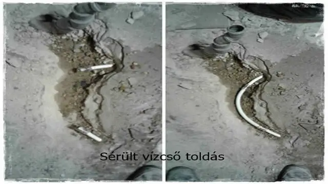 sérült vízcső javítása