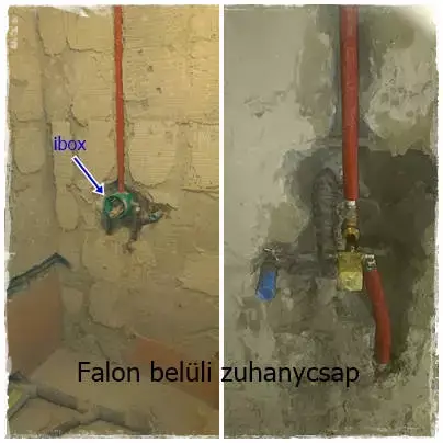 falsíkon belüli zuhanyzó csaptelep