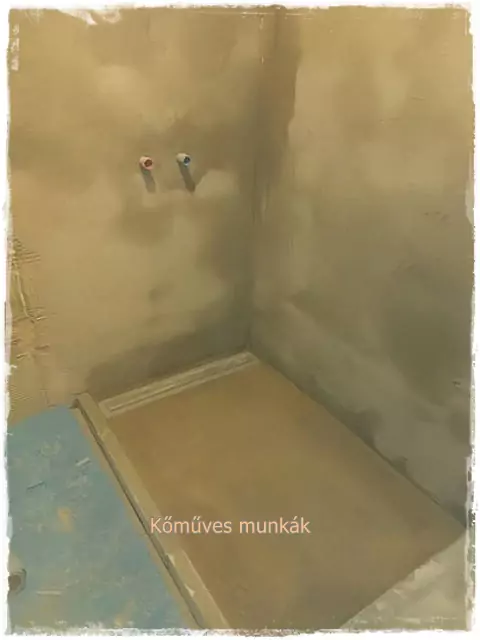 zuhanyzó kőműves munkák